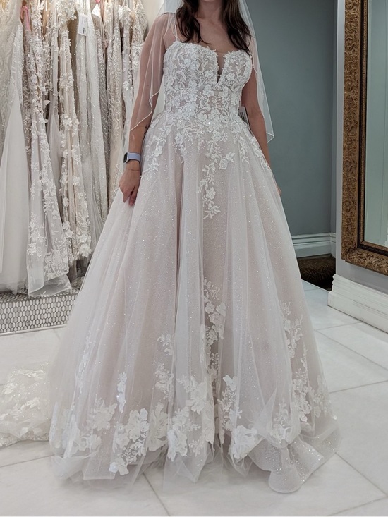 Maggie Sottero Dresses & Skirts - Maggie Sottero Sparkling Ivory Lace Ball Gown Wedding Dress Style Casey